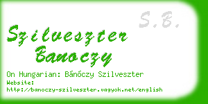szilveszter banoczy business card